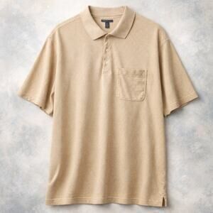Van Heusen Studio Textured Diamond Knit Polo | 4XLT | Beige Big Tall